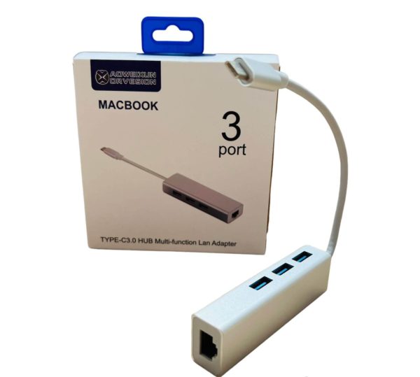 TYPE C HUB MULTIPUERTOS 3.0 + LAN ADAPTER