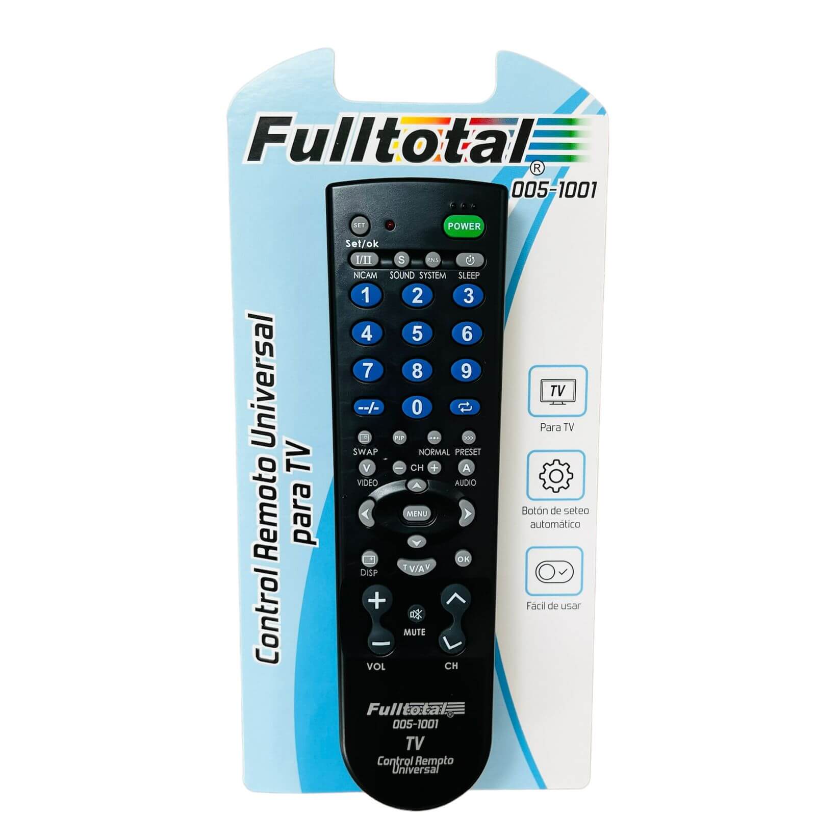 CONTROL REMOTO UNIVERSAL PARA TV FULLTOTAL 005-1001