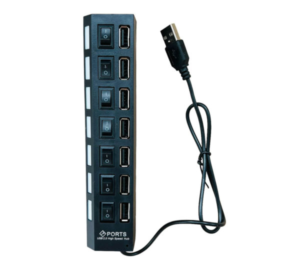 HUB USB 2.0 7 PUERTOS c/ interruptores