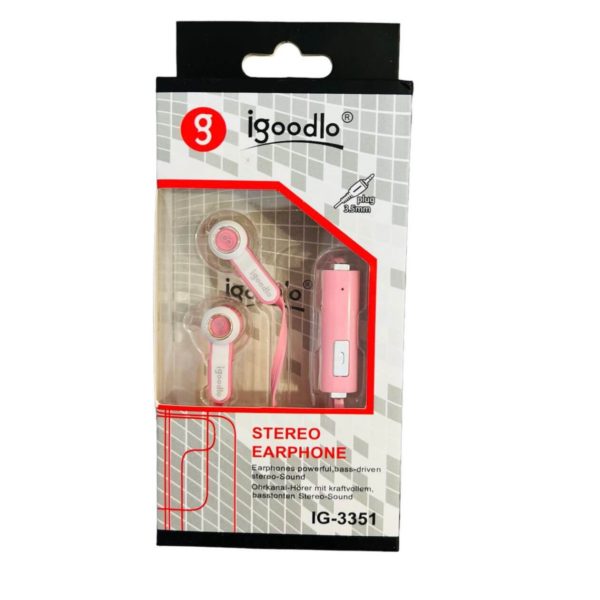 AURICULAR IGOODLO IG-3351 MANOS LIBRES, CABLE PLANO IN EAR