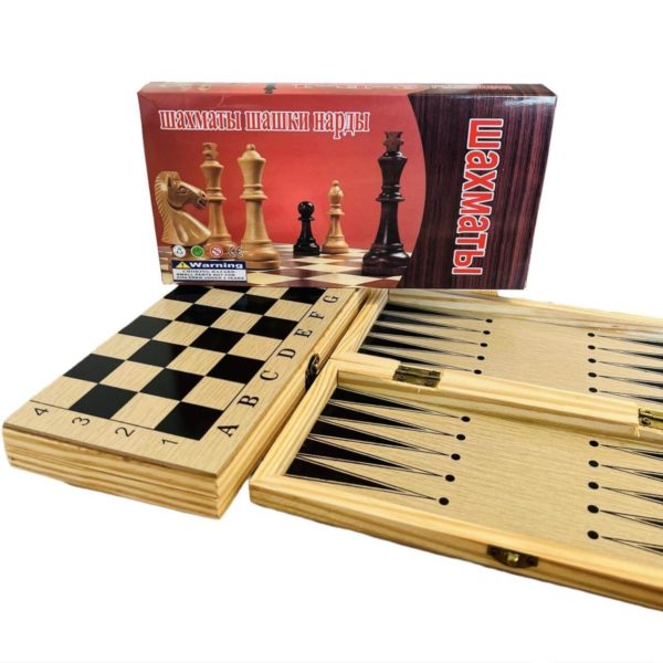 JUEGO DE MESA 3EN1 BACKGAMMON/DAMA/AJEDREZ