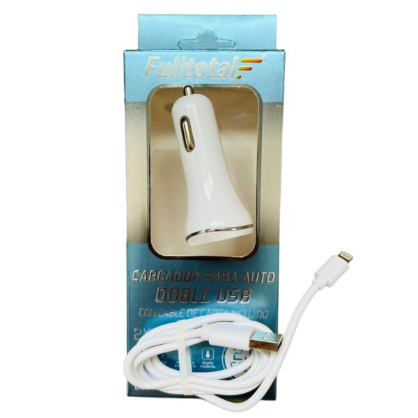 CARGADOR USB-12V DOBLE  CON CABLE DOCK 5 FULLTOTAL