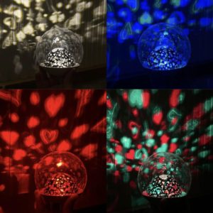 VELADOR DECORATIVO PROYECTOR DE LUZ-CORAZON-ESTRELLAS