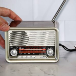 PARLANTE BT MK-159  DE DISEÑO VINTAGE C/RADIO AM/FM-TFCARD-USB-ENTRADA AURICULAR