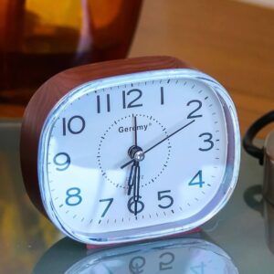 RELOJ DESPERTADOR A PILA GEREMY 2020-A SIMIL MADERA 3 COLORES