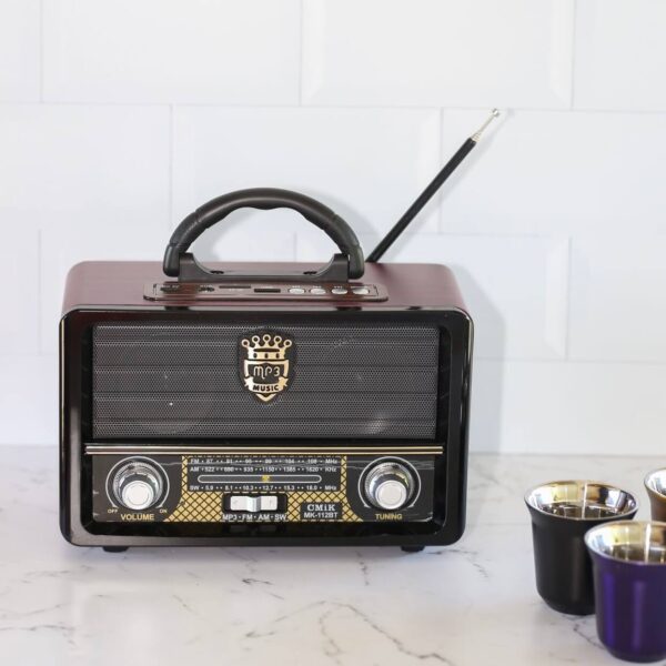 PARLANTE BT MK-112 BT DE DIEÑO VINTAGE C/RADIO AM/FM-TFCARD-USB-ENTRADA AURICULAR