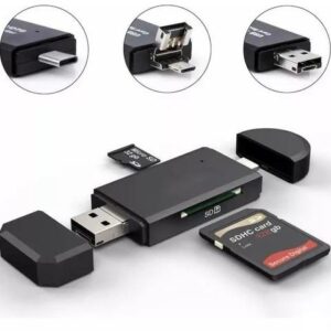 LECTOR DE TARJETA MULTIPLE 3 EN 1 USB + TIPO C + MICRO USB P/MICRO SD/SD M23-74