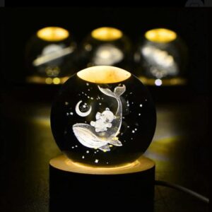 LAMPARA LED CRYSTALL BALL BALLENA Y OSITO M24-727