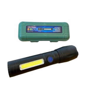 LINTERNA RECARGABLE TACTICA CON ZOOM PREMIUM 13CM CON SALIDA TIPO C M25-009 MX-C81-COB