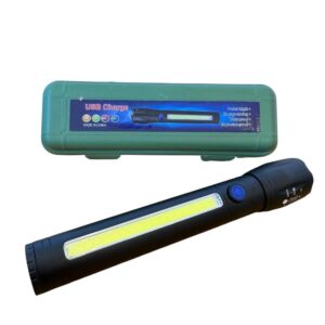 LINTERNA RECARGABLE TACTICA CON ZOOM PREMIUM 18CM CON SALIDA TIPO C M25-010 MX-C83-COB