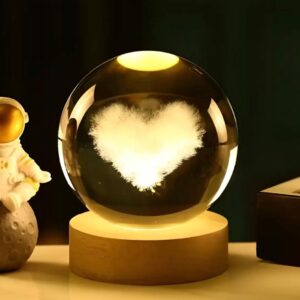 LAMPARA LED CRYSTALL BALL CORAZON ROMANTICO M2510-021