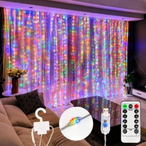 CORTINA LED USB C/CONTROL REMOTO LUZ MULTICOLOR 3X3 300 LED