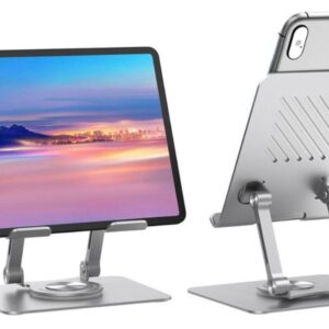 SOPORTE CELU/TABLET ALUMINIO 360° GIRATORIO