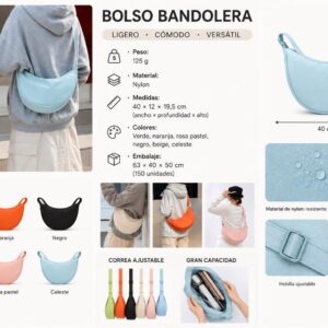 RIÑONERA DE MODA ESTILO CRESCENT 40X12X19,5CM