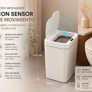 CESTO DE BASURA INTELIGENTE CON SENSOR MOD.8624 26*18*30,5
