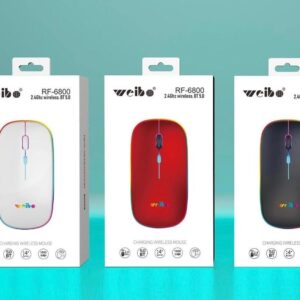 MOUSE BT + INALAMBRICO DUAL MODE Y TAMBIEN RECARGABLE C/LUZ WEIBO RF-6800