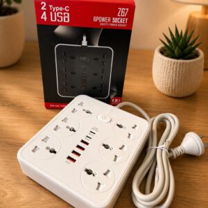 ZAPATILLA FAST CHARGING 6 BOCAS + 4 USB + 2 USB TIPO C MOD. Z67-2510