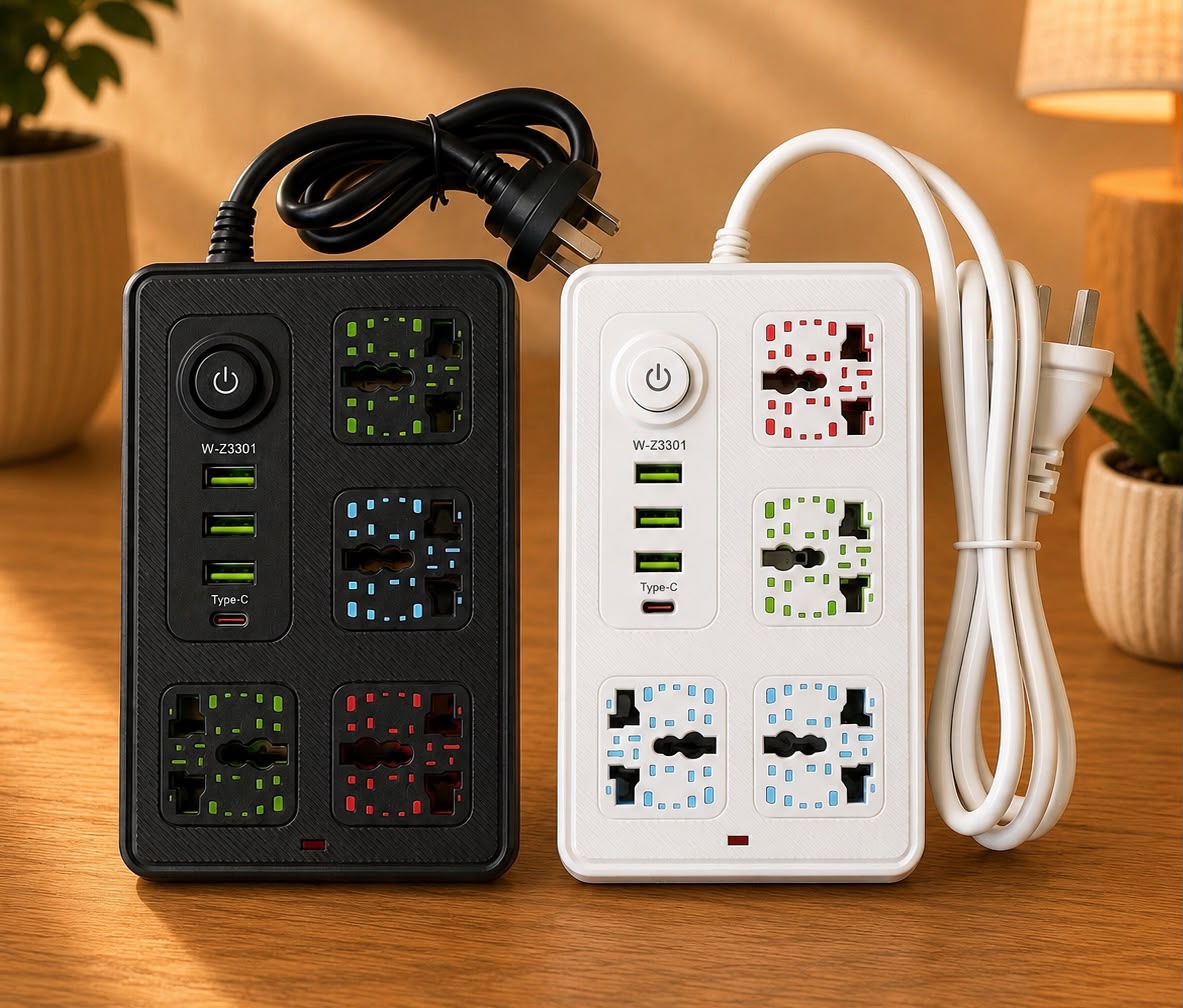 ZAPATILLA FAST CHARGING 4 BOCAS + 3 USB + 1 USB TIPO C MOD. W-Z3301-2507