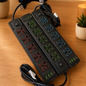 ZAPATILLA FAST CHARGING 5 BOCAS + 3 USB + 1 USB TIPO C MOD. 7305U-2506