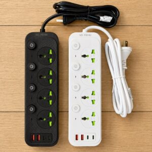 ZAPATILLA FAST CHARGING 4 BOCAS C/INTERRUPTOR + 2 USB + 2 USB TIPO C MOD 5614U-2505